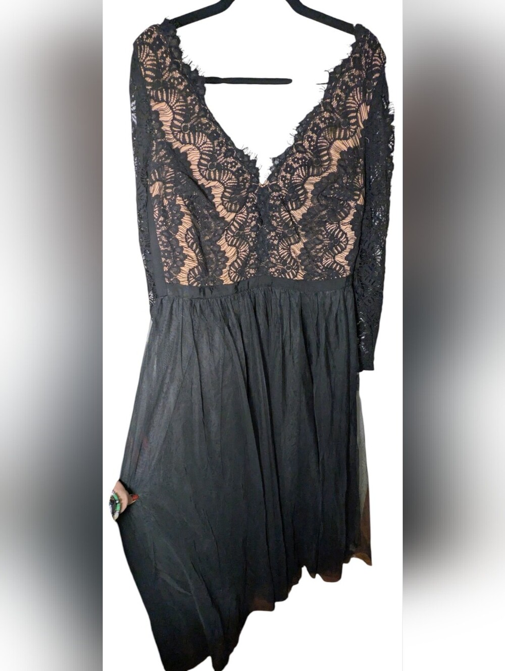 City Chic Size 16 S Black Lace Tulle Maxi Dress Gown Evening Formal NWOT